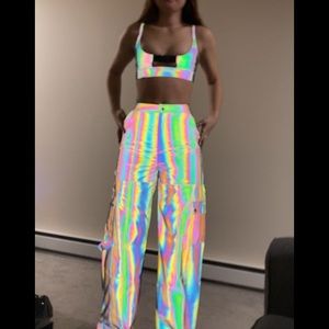 IheartRaves rainbow reflective top